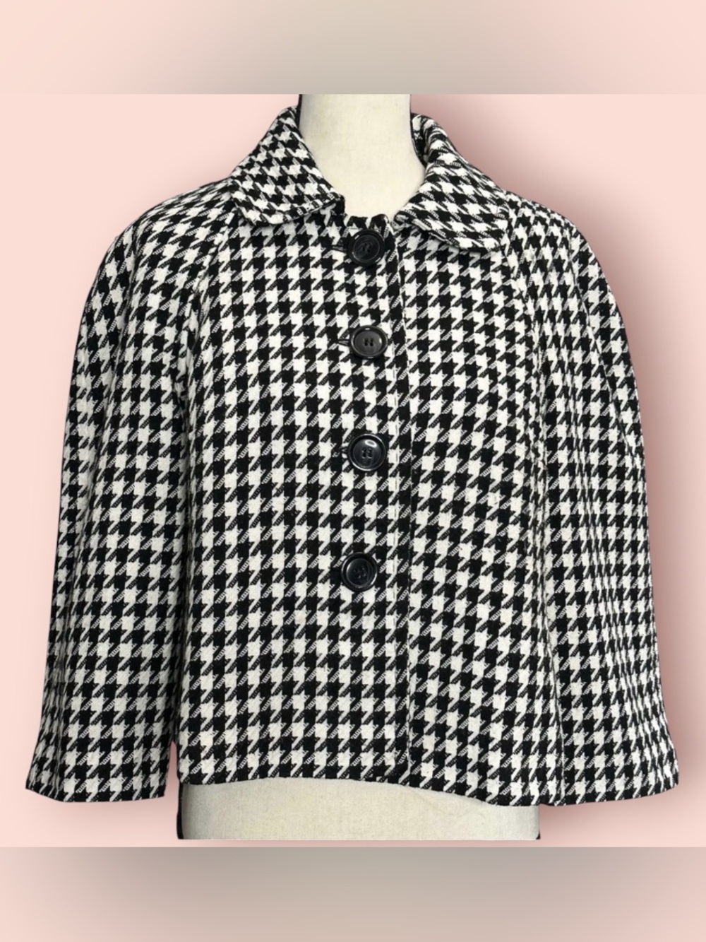 3/$10 Briggs New York Blazer 10P Cropped Houndstooth